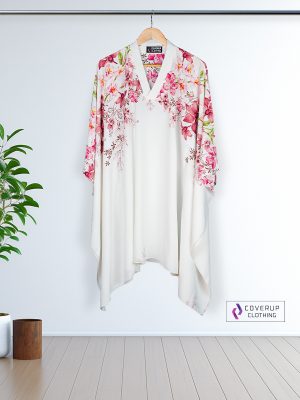Midnight Blossom Luxe Kaftan ( Off White )