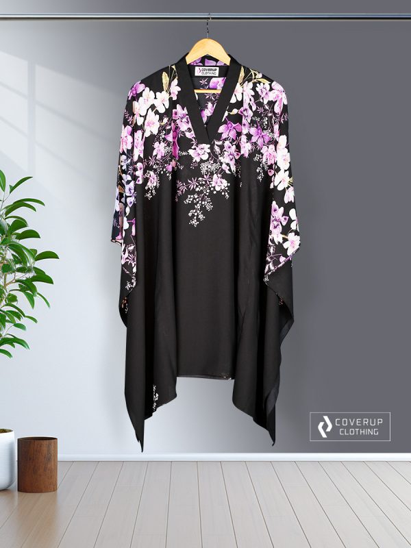 Midnight Blossom Luxe Kaftan ( Black )
